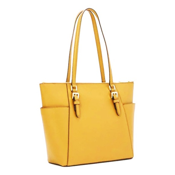 Michael Kors Charlotte Top Zip Tote - Jasmine Yellow - Picture 2 of 6